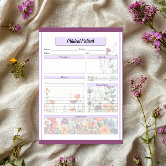 Bloc-note Jardin Violet en Fleur_ Patient Clinique