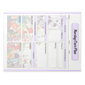 Bloc-note Jardin Violet en Fleur _ Plan de soins infirmiers (Devant)
