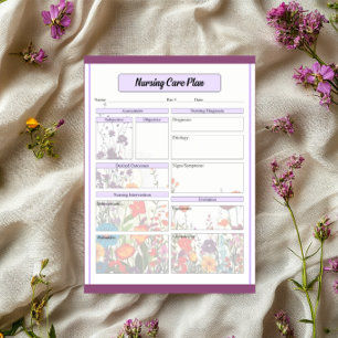 Bloc-note Jardin Violet en Fleur _ Plan de soins infirmiers