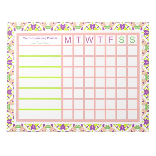 Bloc-note Jardinage Jardin Augmenter votre propre plan plani (Devant)