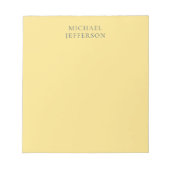 Bloc-note Jasmine & Slate Grey Minimalist Plain Modern Name (Devant)