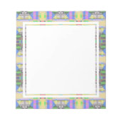 Bloc-note Jaune bleu violet géométrique (Devant)