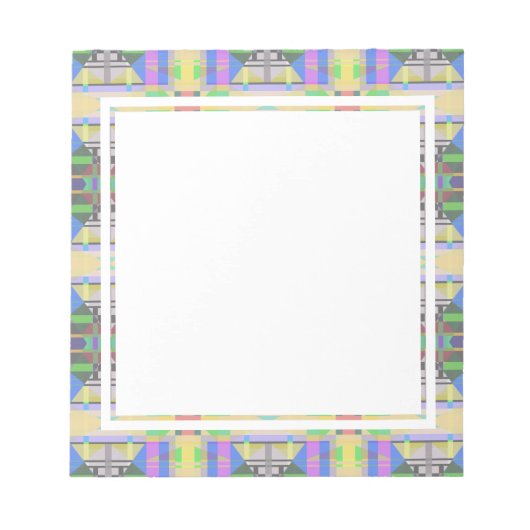 Bloc-note Jaune bleu violet géométrique (Devant)