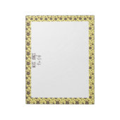 Bloc-note Jaune clair motif brun fleur naturelle (Tourné)