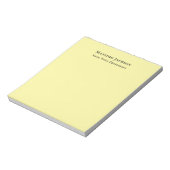 Bloc-note Jaune clair uni élégant professionnel moderne (Tourné)