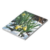 Bloc-note Jaune Daffodils fleurs dans la neige (Tourné)