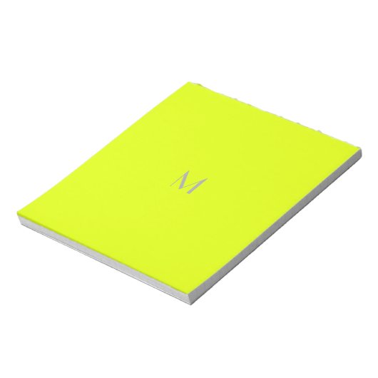 Bloc-note jaune fluorescent - ajouter monogramme (Tourné)