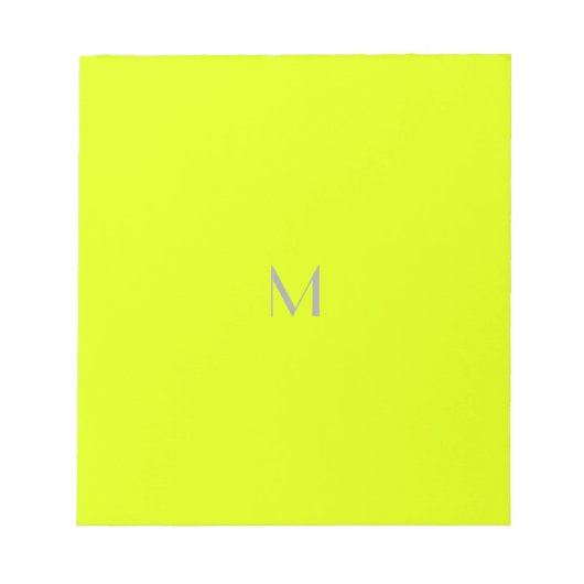 Bloc-note jaune fluorescent - ajouter monogramme (Devant)