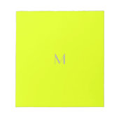 Bloc-note jaune fluorescent - ajoutez un monogramme (Devant)