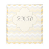 Bloc-note Jaune/Gris Chevron Zigzag (Devant)