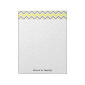 Bloc-note Jaune, Gris Dk What Grand Motif Chevron ZigZag (Tourné)