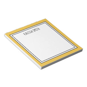 Bloc-note Jaune personnalisé Blanc Couleur modifiable