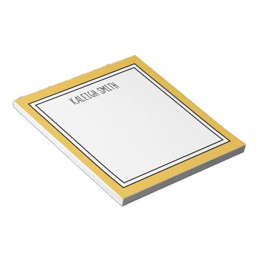 Bloc-note Jaune personnalisé Blanc Couleur modifiable (Incliné)