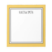 Bloc-note Jaune personnalisé Blanc Couleur modifiable (Devant)