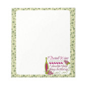 Bloc-note Je Bois Du Vin Drôle Citation (Devant)