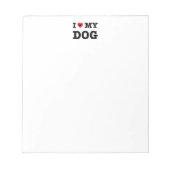 Bloc-note Je Coeur mon chien (Devant)