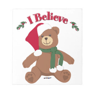 Bloc-note Je crois ! Ours en peluche de Noël