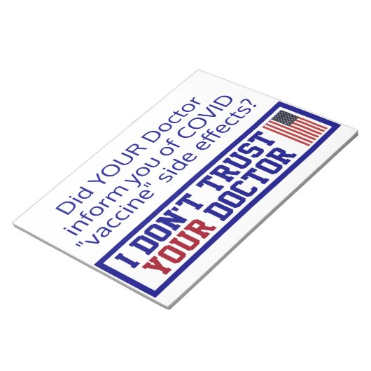 Bloc-note Je ne fais pas confiance à votre médecin (Incliné)