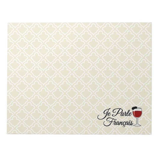 Bloc-note Je Parle Francais je parle le béret en verre de (Devant)