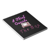 Bloc-note Je pense à l'extérieur de la boîte ZA. (Incliné)