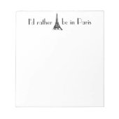 Bloc-note Je préférerais être à Paris (Devant)
