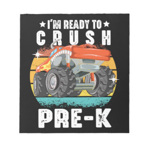 Bloc-note Je suis prêt à écraser la pré-k Monster Truck Back