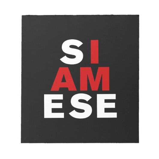 BLOC-NOTE JE SUIS SIAMESE (Devant)