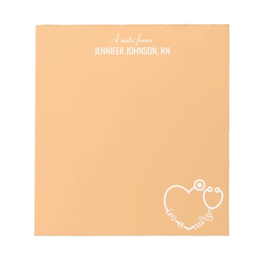 Bloc-note Je suis une infirmière stéthoscope Nom personnalis (Devant)