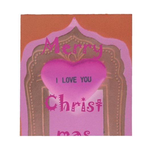 Bloc-note Je t'aime Joyeux Coeur de Noël (Devant)