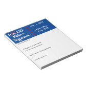Bloc-note Je vais faire une différence dans le rappel de vot (Incliné)