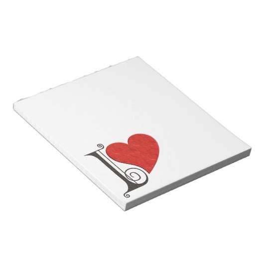 Bloc-note JE VOUS AIME - Coeur (Incliné)