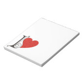 Bloc-note JE VOUS AIME - Coeur (Tourné)