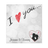 Bloc-note Je Vous Coeur Silhouette Couple (Devant)