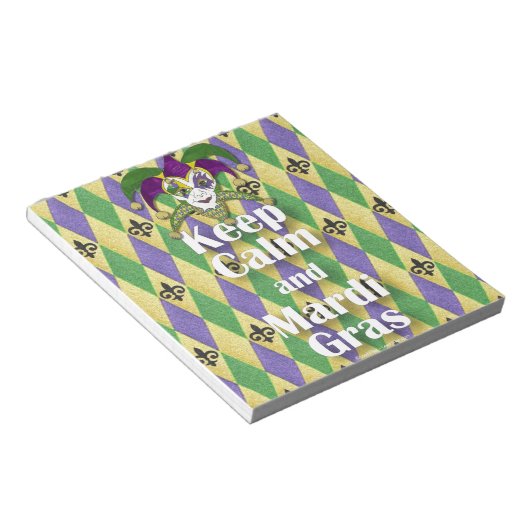Bloc-note Jester Mask Keep Calm and Mardi Gras (Incliné)