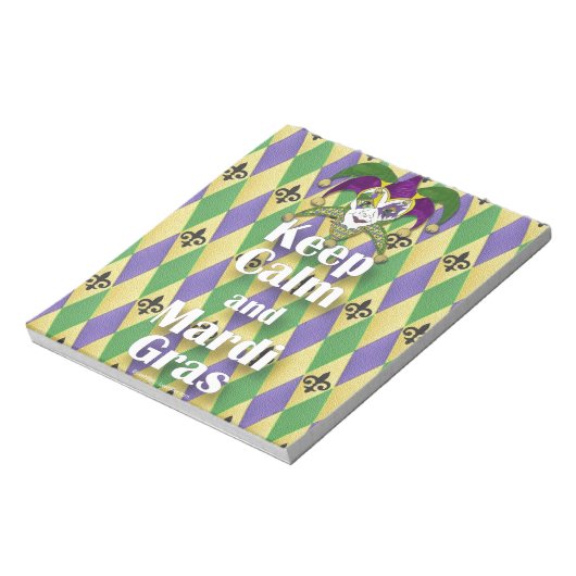 Bloc-note Jester Mask Keep Calm and Mardi Gras (Tourné)