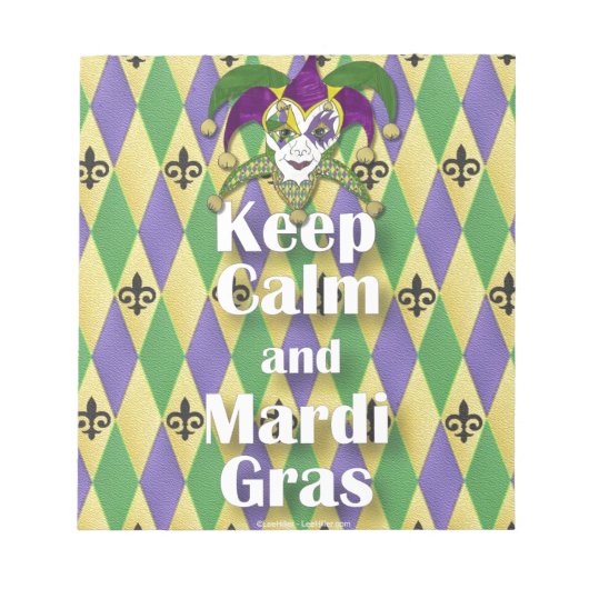 Bloc-note Jester Mask Keep Calm and Mardi Gras (Devant)