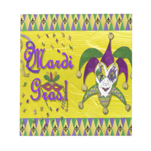Bloc-note Jester Mask Mardi Gras Harlequin