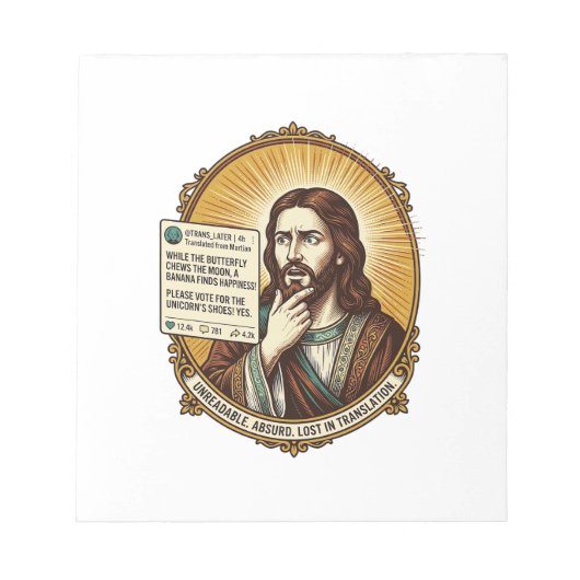 Bloc-note Jésus Confus Échec de la Traduction Automatique de (Devant)
