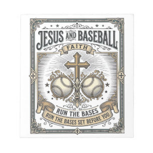 Bloc-note Jésus et baseball Christianisme vintage 