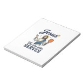 Bloc-note Jesus Pickleball Celui Qui Sert Chemise (Tourné)