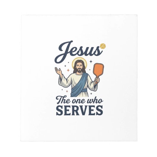 Bloc-note Jesus Pickleball Celui Qui Sert Chemise (Devant)