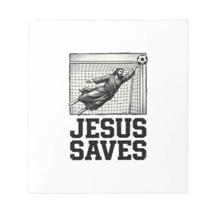 Bloc-note Jesus Sauve Gardien de Football T-Shirt Gravure Vi