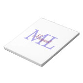 Bloc-note jeté simple minimal ajouter nom monogramme rose ro (Tourné)