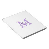 Bloc-note jeté simple minimal ajouter nom monogramme rose ro (Incliné)