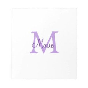 Bloc-note jeté simple minimal ajouter nom monogramme rose ro