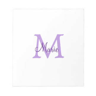 Bloc-note jeté simple minimal ajouter nom monogramme rose ro