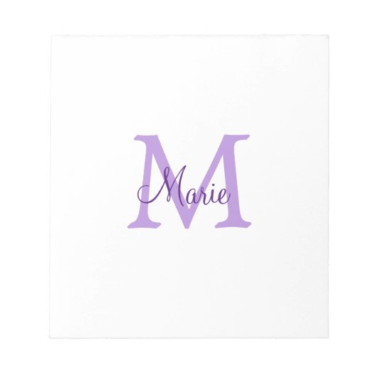 Bloc-note jeté simple minimal ajouter nom monogramme rose ro (Devant)