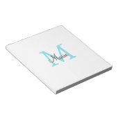 Bloc-note jeté simple minimal ajouter nom monogramme rose ro (Incliné)