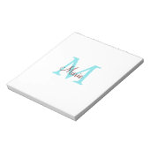 Bloc-note jeté simple minimal ajouter nom monogramme rose ro (Tourné)