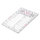 Bloc-note Jeu Baby shower Eléphant rose et gris - Personnali (Incliné)